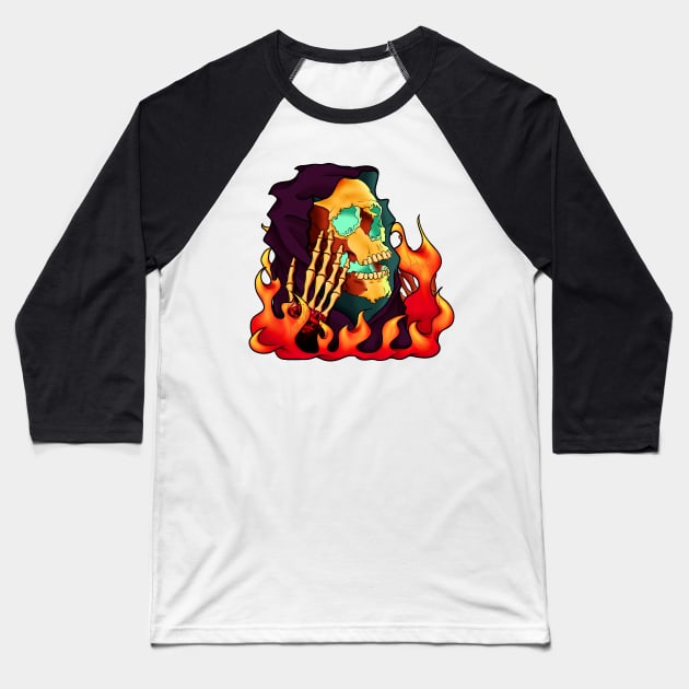 Wizard on Fire Baseball T-Shirt by BasedGoat